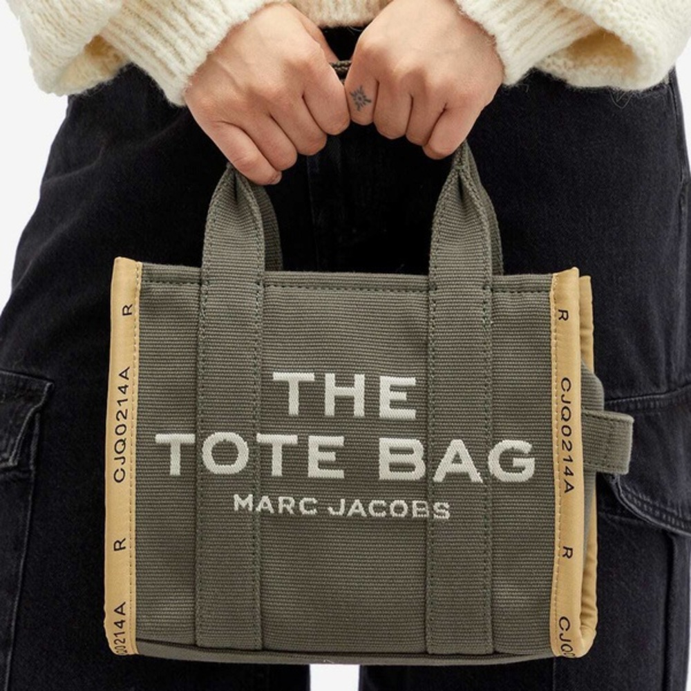 Marc Jacobs THE JACQUARD SMALL TOTE BAG bronze green EUC